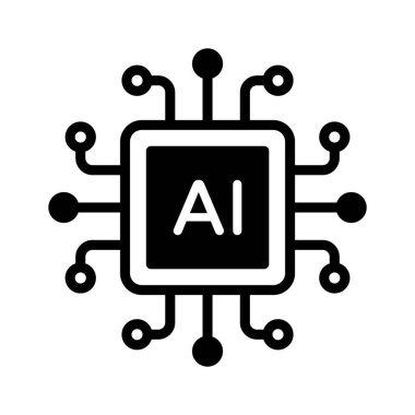 Bu inanılmaz mikroçip ikonunu alın, yapay zeka vektör tasarımı