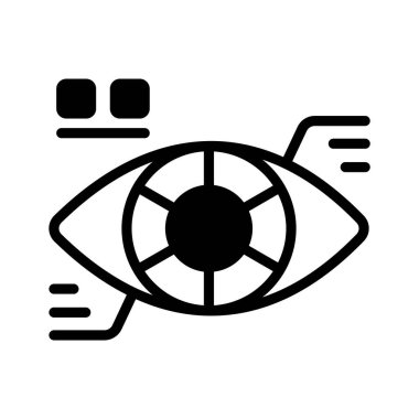 Mekanik göz vektörü, yapay zeka simgesi tasarımı