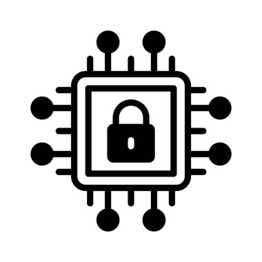 Güvenli işlemcinin bu yaratıcı simgesini modern tarzda tut