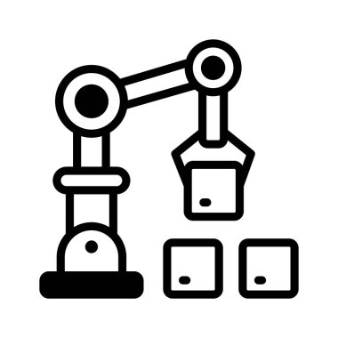 Robot otomasyon, robot üretim vektörünün inanılmaz bir simgesi.