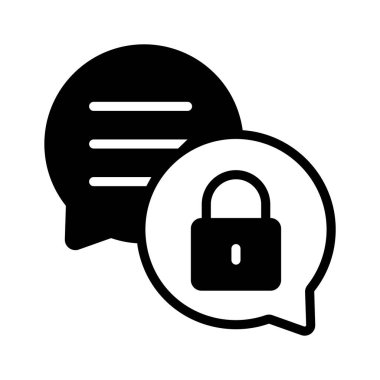 Şifreli sohbet, güvenli iletişim simgesi modern stilde