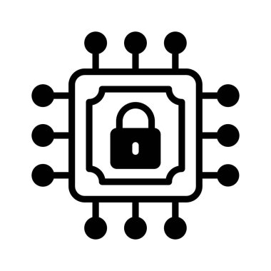 Güvenli işlemcinin bu yaratıcı simgesini modern tarzda tut