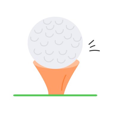 Golf topu golf sahasında sallanmaya hazır.