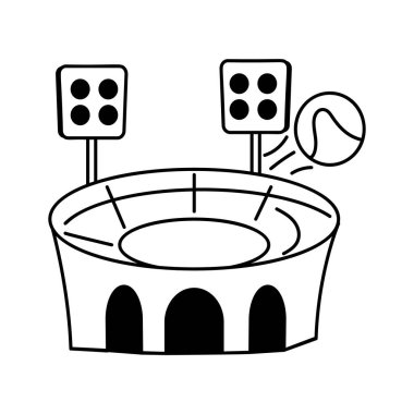 Moda tarzında el çizimi bir stadyum ikonu