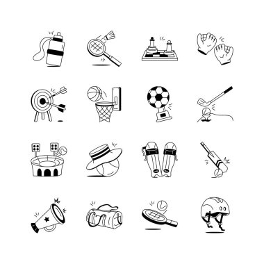 Şu inanılmaz spor ve yarışma el yazısı ikonlarına bir bakın.