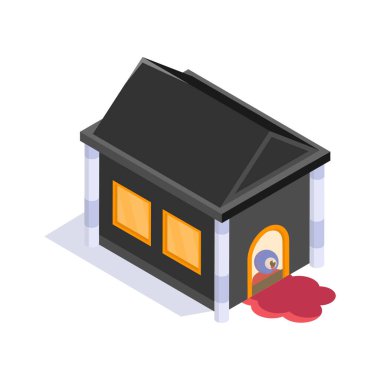 Get a glimpse of haunted house isometric icon clipart