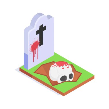 Modern tarzda bu ürkütücü mezar ikonunu alın.