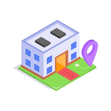 Ev konumunun bu modern izometrik simgesini al