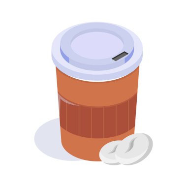 Modern izometrik kahve fincanı.