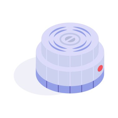 Duman dedektörü izometrik simgesi modern tarzda kullanılmaya hazır