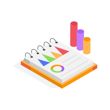 Download this creative isometric icon of business report