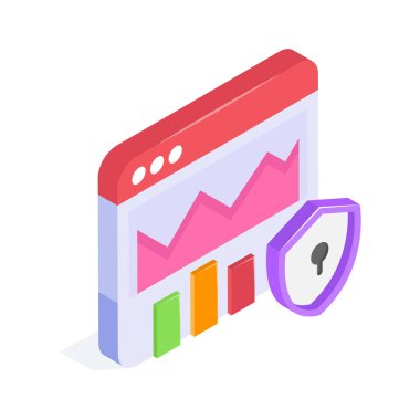 Güvenlik kilidi ile performans ölçümlerini gösteren bir web sitesi analitiği