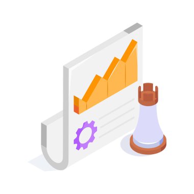 Business plan visualized using documents, graphs, and strategy tools clipart