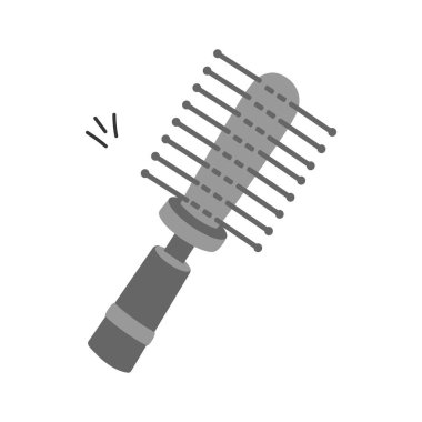 Modern tarzda el çizimi saç fırçası ikonu