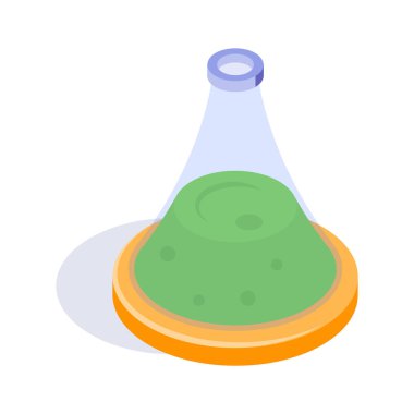 Sağlık hizmetlerinde kimyasalları veya numuneleri karıştırmak için kullanılan bir laboratuvar şişesi.