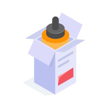 Sıvı ilaç için bir damlatıcı şişesi, genellikle belirli dozlarda kullanılır.