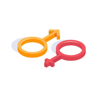 Male and female symbols representing gender in medical context clipart