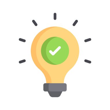 İşaretli ampul, onaylanmış bir fikri gösteriyor.
