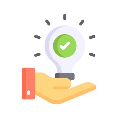 Bir el tarafından tutulan ampul, içgörü ve yaratıcı fikirleri sembolize eder.