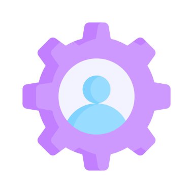 İnsan Kaynakları Yönetimi, içinde bir kişi olan Gear, kullanıcı ayarları ve yönetim simgesi