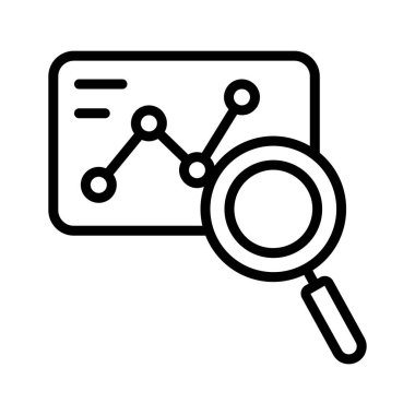 Büyüteçle grafik, pazar araştırmasını sembolize ediyor