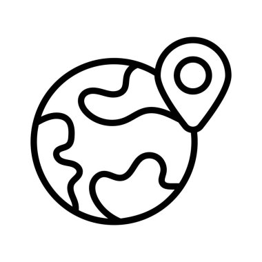 Uluslararası erişimi sembolize eden lokasyon broşlu bir dünya