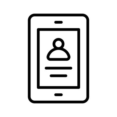 İletişim bilgilerini sembolize eden, kullanıcı profiline sahip bir akıllı telefon