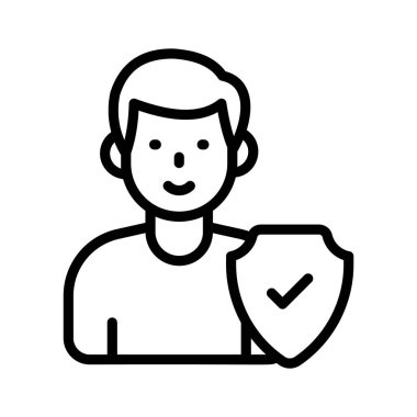 Güvenlik ve korumayı temsil eden kalkanı olan bir kişi.