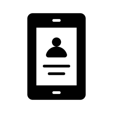 İletişim bilgilerini sembolize eden, kullanıcı profiline sahip bir akıllı telefon