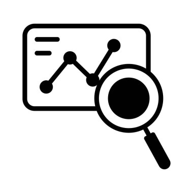 Büyüteçle grafik, pazar araştırmasını sembolize ediyor