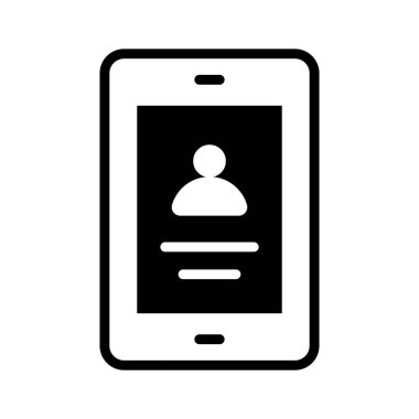 İletişim bilgilerini sembolize eden, kullanıcı profiline sahip bir akıllı telefon