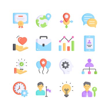 Bu canlı simge seti çeşitli iş ve başarı simgelerini içerir