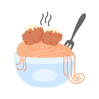 Bir kase soslu spagetti, rahatlatıcı bir yemek.