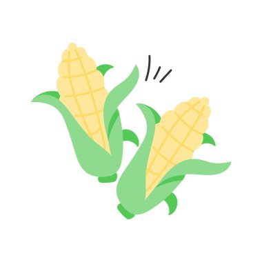 Kullanıma hazır mısırın güzel simgesi, sağlıklı yiyecek.