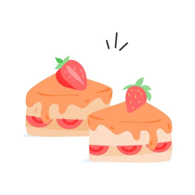 Tatlı, tatlı, fırın, lezzetli bir dilim pasta vektör tasarımı.