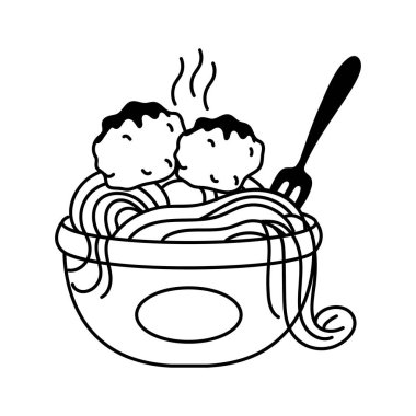 Bir kase soslu spagetti, rahatlatıcı bir yemek.