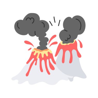 Volkanın patlaması doğal çevresel etkileri sembolize eder.