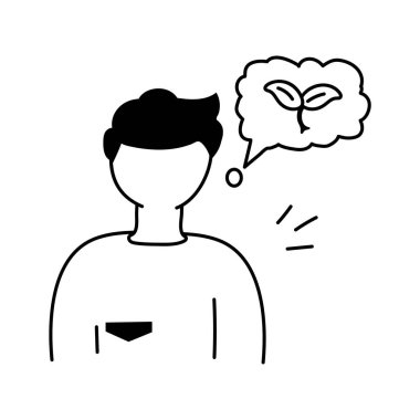 Daha yeşil bir dünya için çevre dostu fikirler düşünen bir insan.