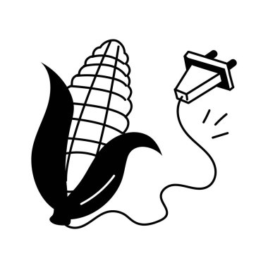 Tıkaçlı mısır, modern tarzda biyo enerjinin konsept simgesi