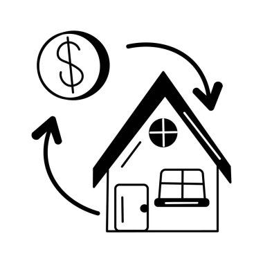 Değer ayarlarını belirten okları olan bir evin simgesi