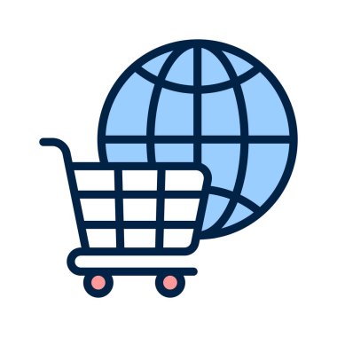 Moda tarzında Uluslararası Alışveriş vektörü tasarımı