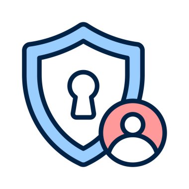 Güvenlik veya mahremiyet simgesi olarak kilit sembollü kalkan