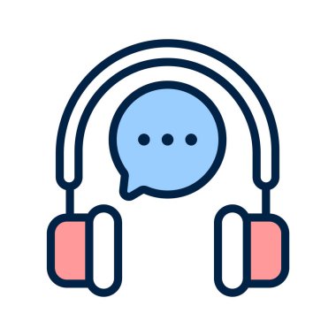 Müşteri desteği ya da hizmet için konuşma baloncuğu olan kulaklık