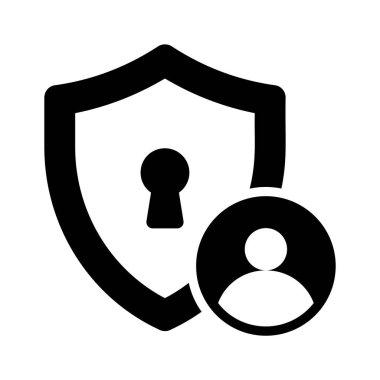 Güvenlik veya mahremiyet simgesi olarak kilit sembollü kalkan