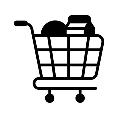 Alışveriş sırasında eşya eklemek için bir el arabası simgesi