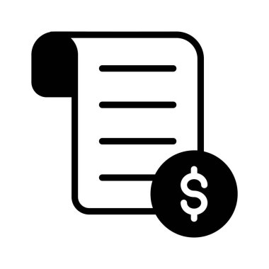 Satın almalar için fatura veya fatura gösteren simge