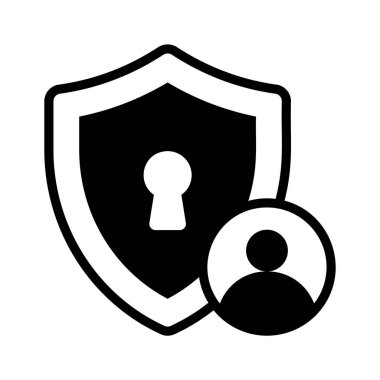 Güvenlik veya mahremiyet simgesi olarak kilit sembollü kalkan