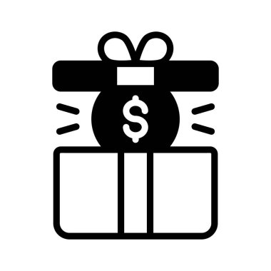 Dolar sembollü bir hediye kutusunun simgesi