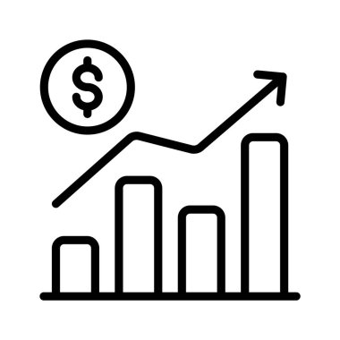 Artan satış ve gelir artışını gösteren simge