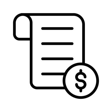 Satın almalar için fatura veya fatura gösteren simge